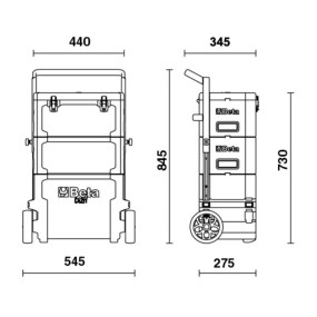 Trolley porta-herramientas de 3 módulos superponibles