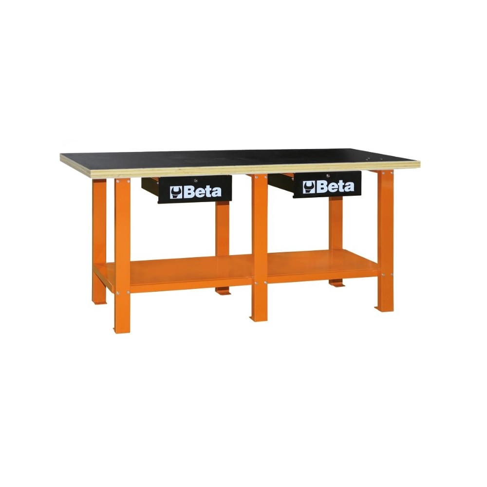 Stół warsztatowy z drewnianym blatem - Beta C56W