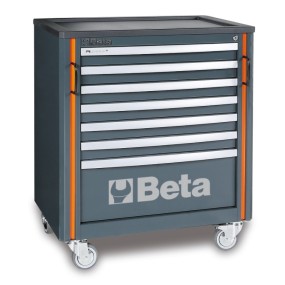 Mobile roller cab with seven drawers, for workshop equipment combination - Beta C55C7