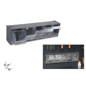 Porta-piezas pequeñas de 5 departamentos en material plástico,  con soporto - Beta PM/5C