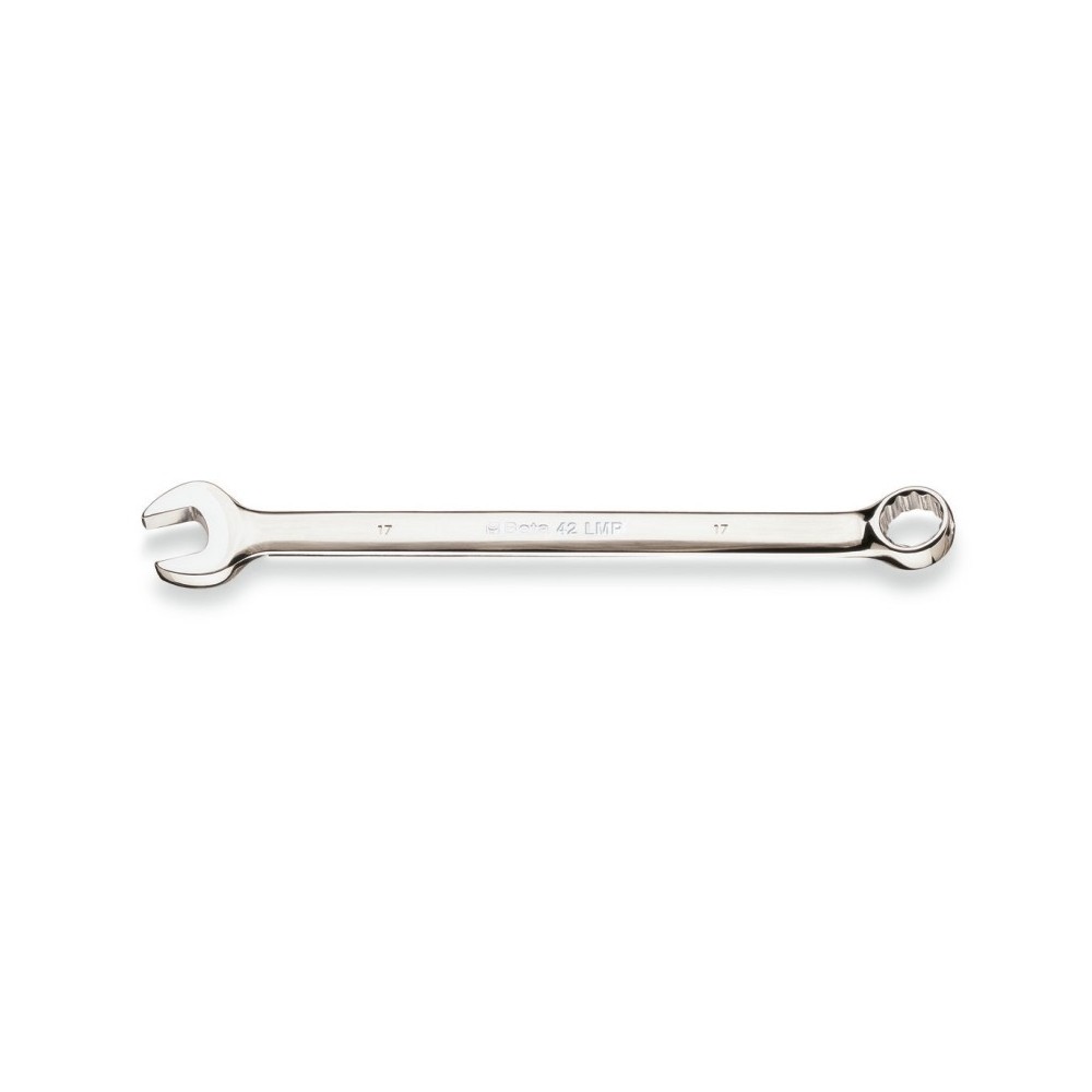 Combination wrenches, open and offset ring ends, long series, bright chrome-plated - Beta 42LMP