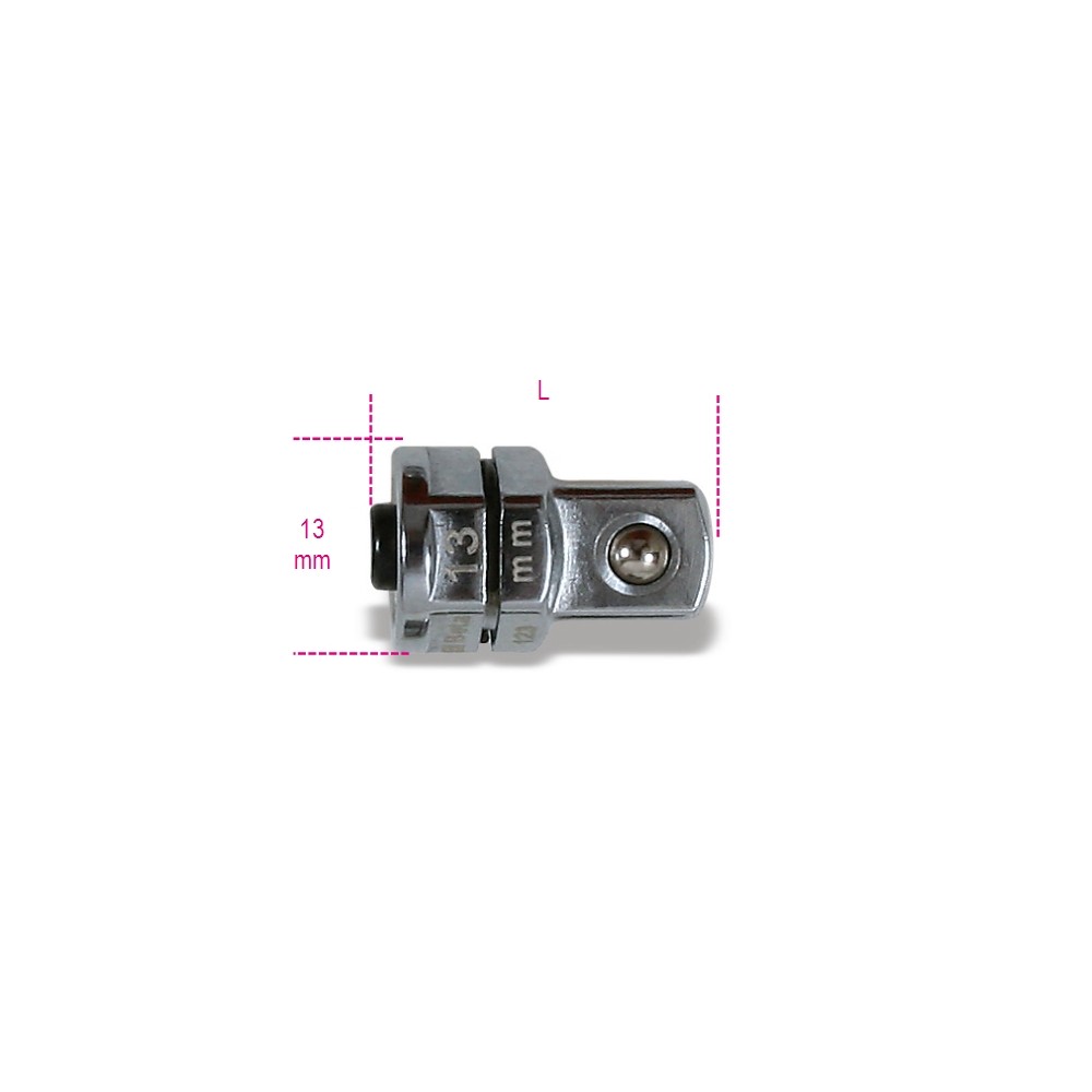 Adattatore a sgancio rapido da 3/8" per chiavi a cricchetto da 13 mm cromato - Beta 123Q3/8