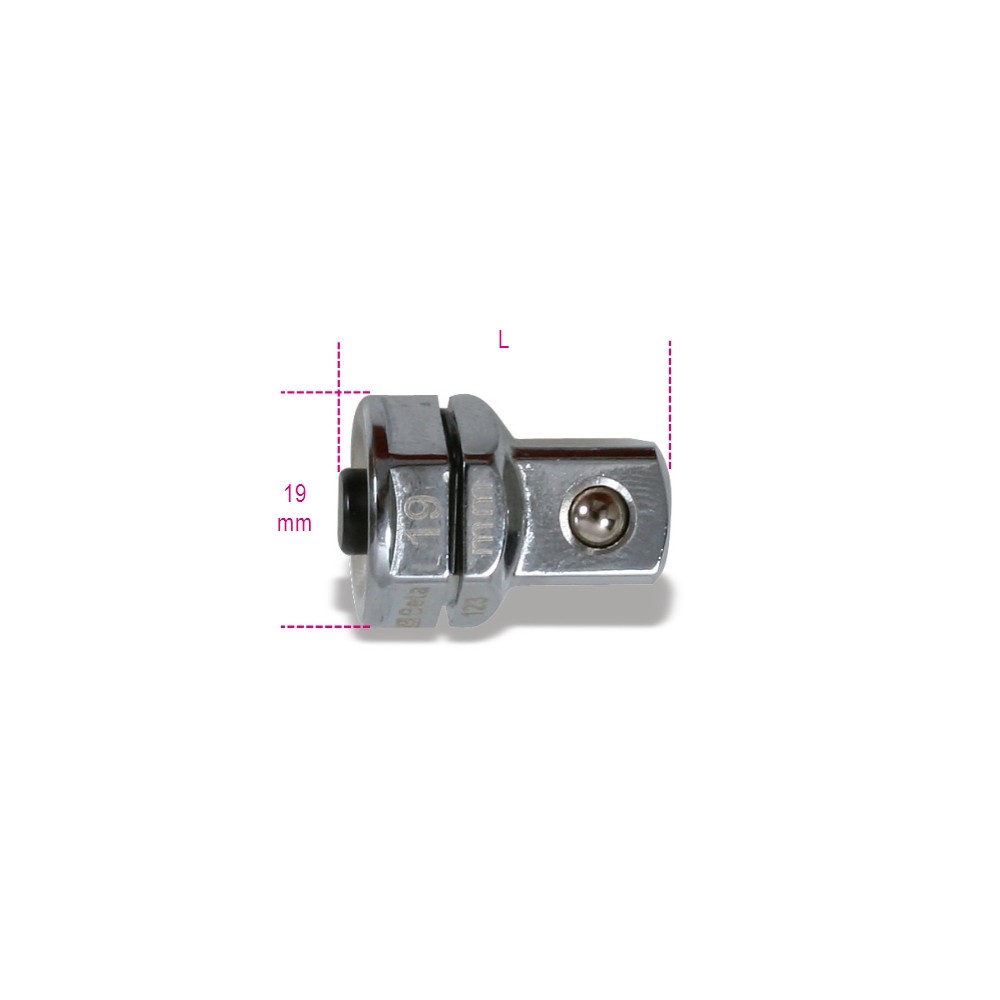 Adattatore a sgancio rapido da 1/2" per chiavi a cricchetto da 19 mm cromato - Beta 123Q1/2