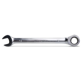 Ratcheting combination wrenches, open and offset ring ends, straight series, chrome-plated - Beta 141