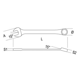 ключ комбинированный рожково накидной с реверсивной трещоткой - Beta 142