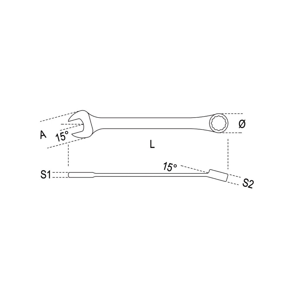 Chiavi combinate a forchetta e poligonale piegata a cricchetto reversibile cromate - Beta 142