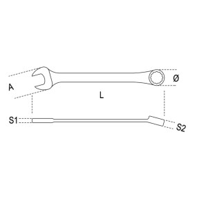 ключ комбинированный рожково-накидной с трещоткой, короткая серия - Beta 142C