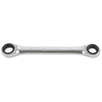 Ratcheting double-ended flat bi-hex ring wrenches - Beta 195
