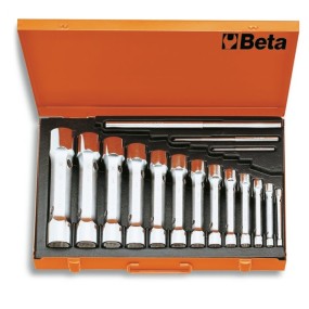 Serie di 13 chiavi a tubo doppie poligonali serie pesante (art. 930) in cassetta - Beta 930/C