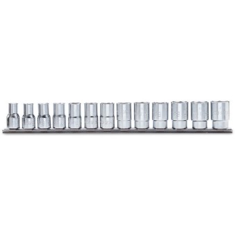 Serie di 13 chiavi a bussola a mano bocca poligonale (art. 910AS) su supporto - Beta 910AS/SB13
