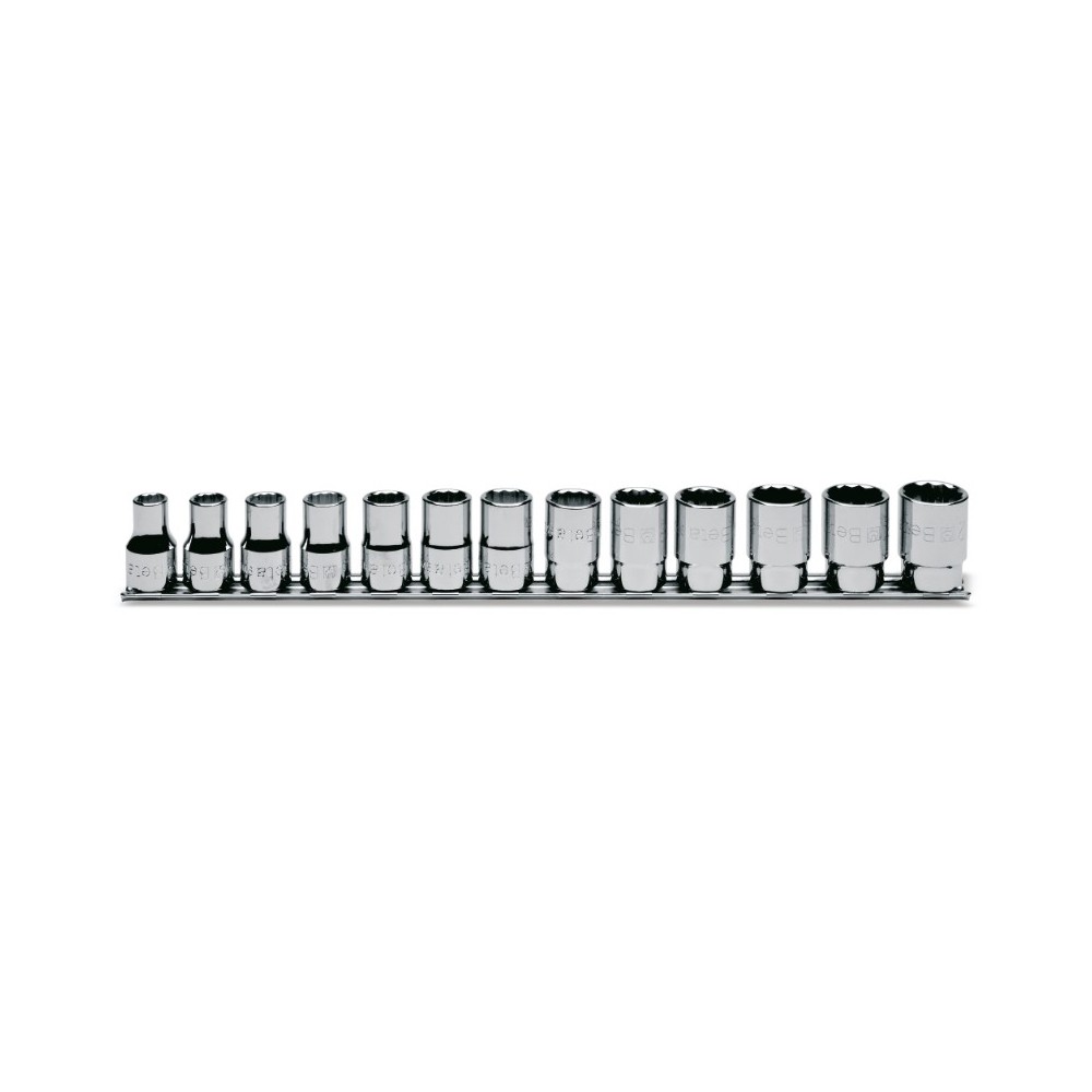 Serie di 13 chiavi a bussola a mano bocca poligonale (art. 920B) su supporto - Beta 920B/SB13