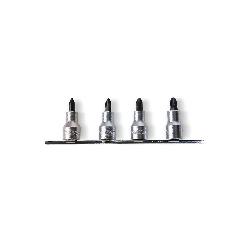 Set of socket drivers for cross head Phillips® screws, 1/2" drive, chrome-plated - burnished inserts - Beta 920PH/SB4