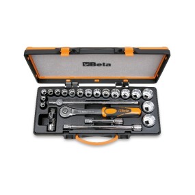 Set of 17 Sockets wrenches in inches and 5 accessories, Beta Tools 920AS/C17X
