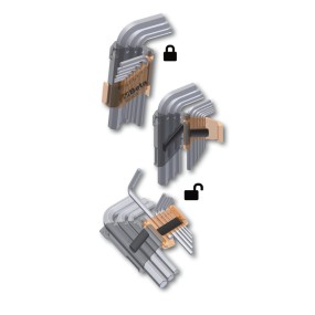 Serie di 9 chiavi maschio esagonale piegate con un'estremità sferica - Beta 96BPC/SC9