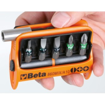 Set of 10 bits with magnetic bit holder in plastic case - Beta 860MIX/A10