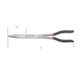 Extra-long, knurled double swivel nose pliers, slip-proof double layer PVC coated handles - Beta 1009L/D