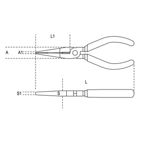 1166 160-EXTRA LONG NEEDLE NOSE PLIERS