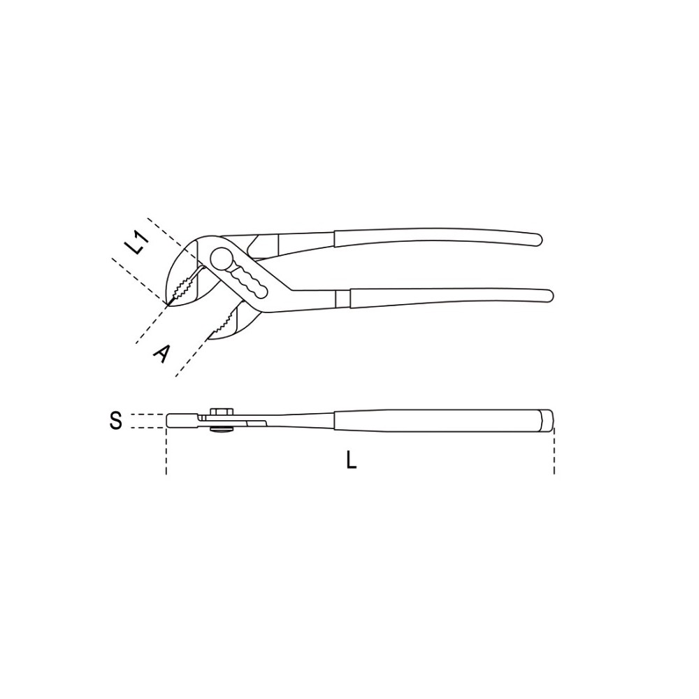 Slip joint pliers overlapping rack-type joint PVC-coated handles - Beta 1046