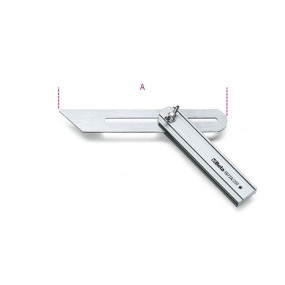 Mitre square, adjustable, sliding blade, aluminium base, blades made from chrome-plated steel - Beta 1672A