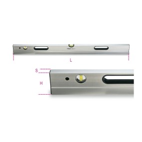 Niveau de maçon corps en aluminium avec 2 fioles incassables précision 1 mm/m - Beta 1696S