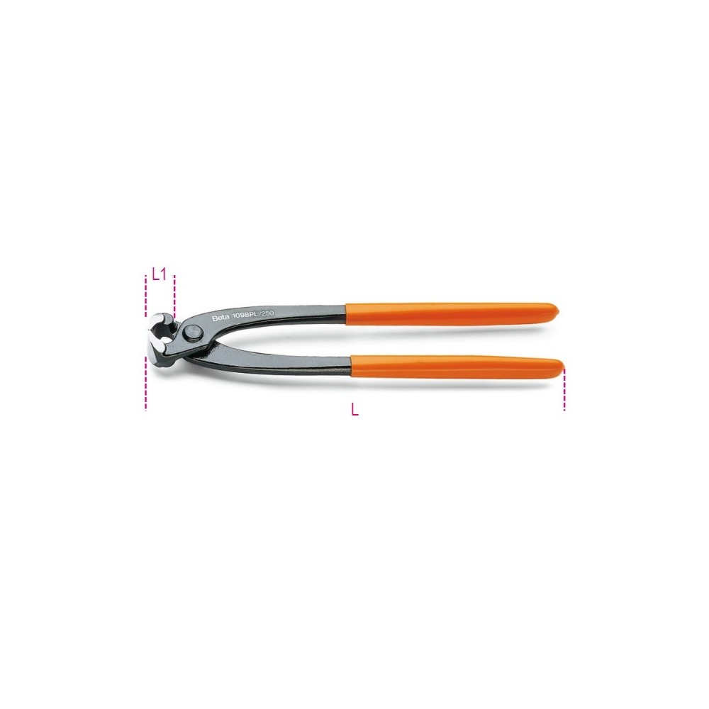 Construction worker’s pincers, PVC coated handles - Beta 1098PL