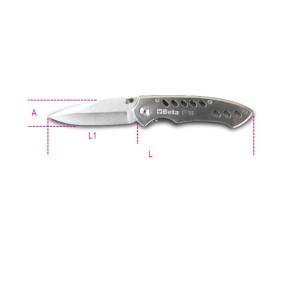 Canivete, punho e lâmina em aço inoxidável, fornecida em bolsa - Beta 1778D