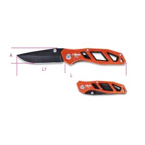 Behajtható pengéjű kés hőkezelt acél penge • tokkal - Beta 1778U