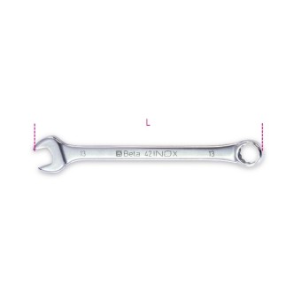 Combination wrenches, open and offset ring ends,  made of stainless steel - Beta 42INOX-AS
