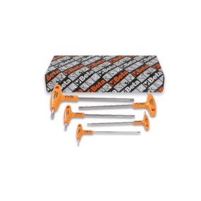 Serie di 5 chiavi maschio esagonale piegate con impugnatura di manovra in acciaio inossidabile - BetaINOX 96TINOX/S5