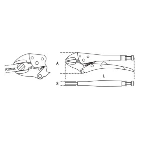 Adjustable self-locking pliers, concave jaws H-SAFE - Beta 1052HS