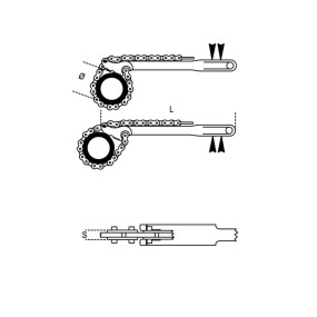Giratubi reversibile a catena leva in acciaio forgiato - Beta 384