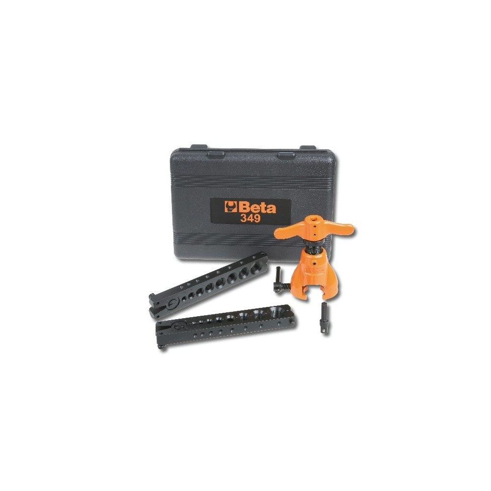 Tube flaring tool with clutch, for copper and light alloy pipes in plastic case - Beta 349