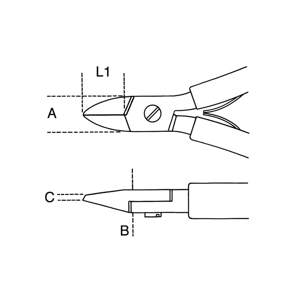 Tronchese per elettronica a taglienti diagonali rasi becchi arrotondati impugnatura bimateriale - Beta 1184BM