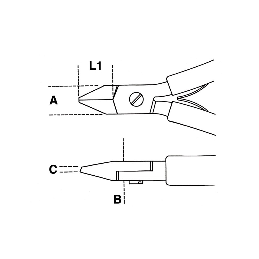 Tronchese per elettronica a taglienti diagonali rasi becchi assottigliati impugnatura bimateriale - Beta 1185BM