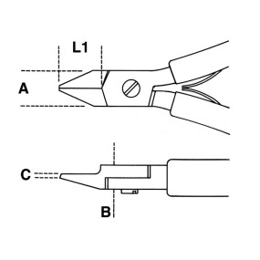 Tronchese per elettronica a taglienti diagonali rasi becchi assottigliati impugnatura bimateriale - Beta 1186BM