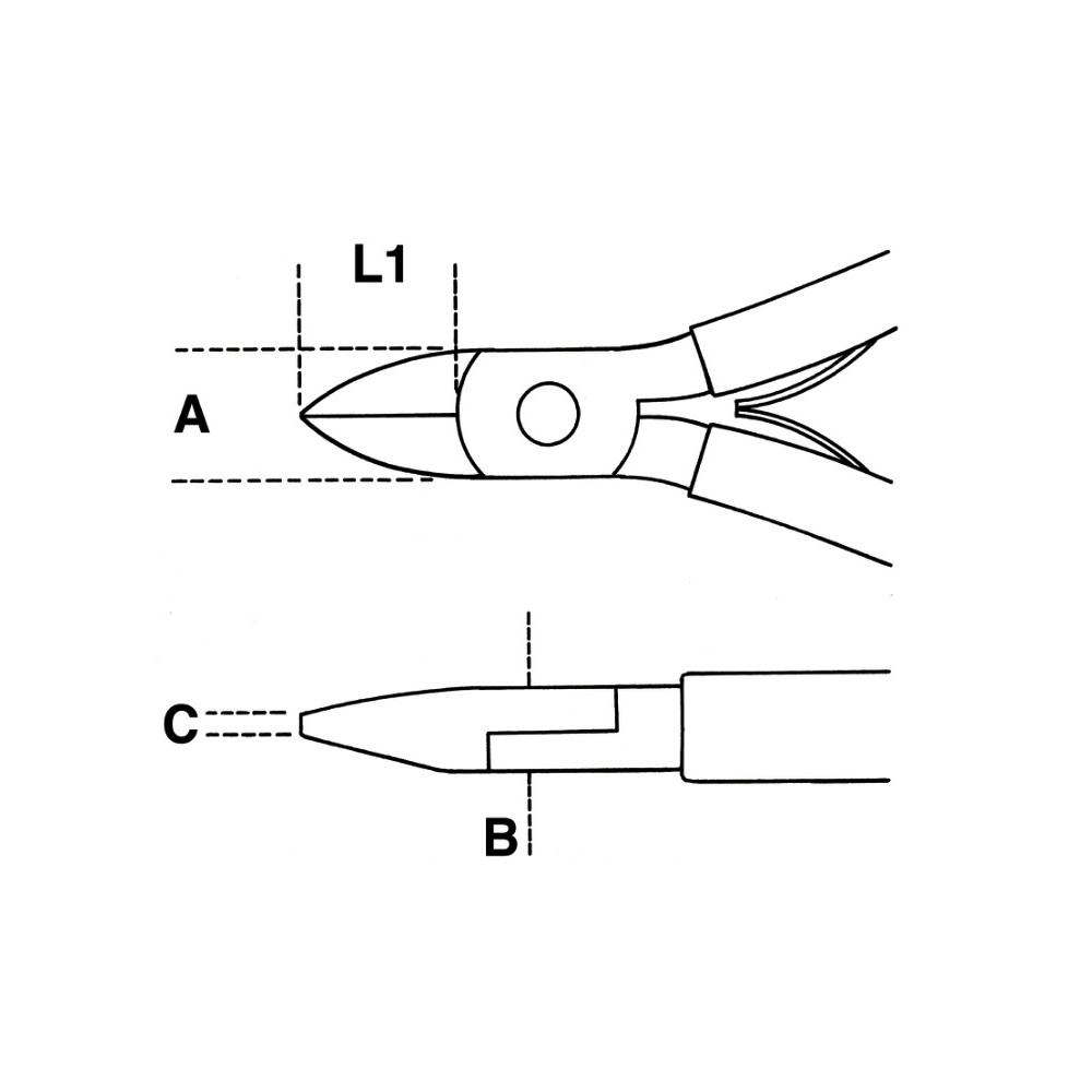 Pince coupante diagonale de précision coupe axiale branches gainées confort bi