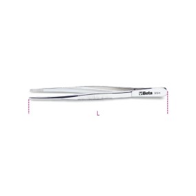 Straight large knurled point spring tweezers made from stainless steel bright finish - Beta 994