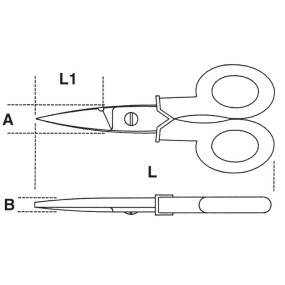 ножницы электрика  с градуированным профилем, с чехлом - Beta 1128BSX