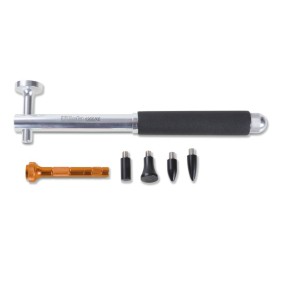 Aluminium hammer with flat, round face, interchangeable plastic pins and centre punch - Beta 1360/K6