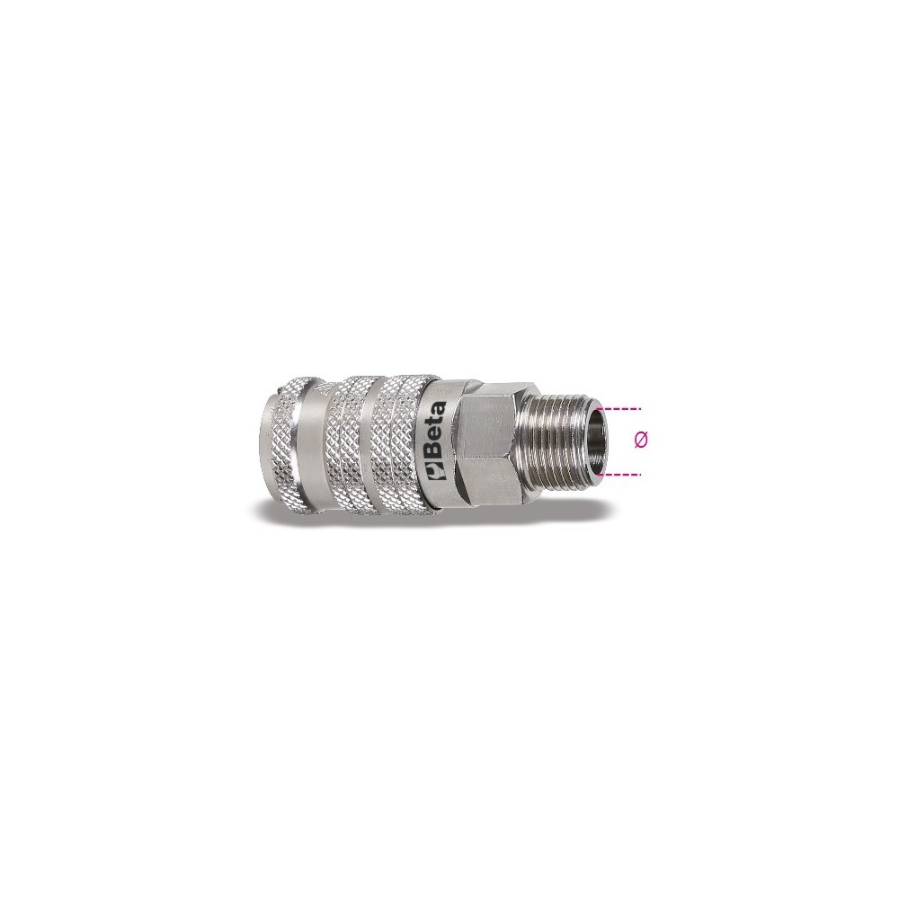 Ball quick couplers, Asian profile, male threaded, cylindrical (BSP) - Beta 1917JM