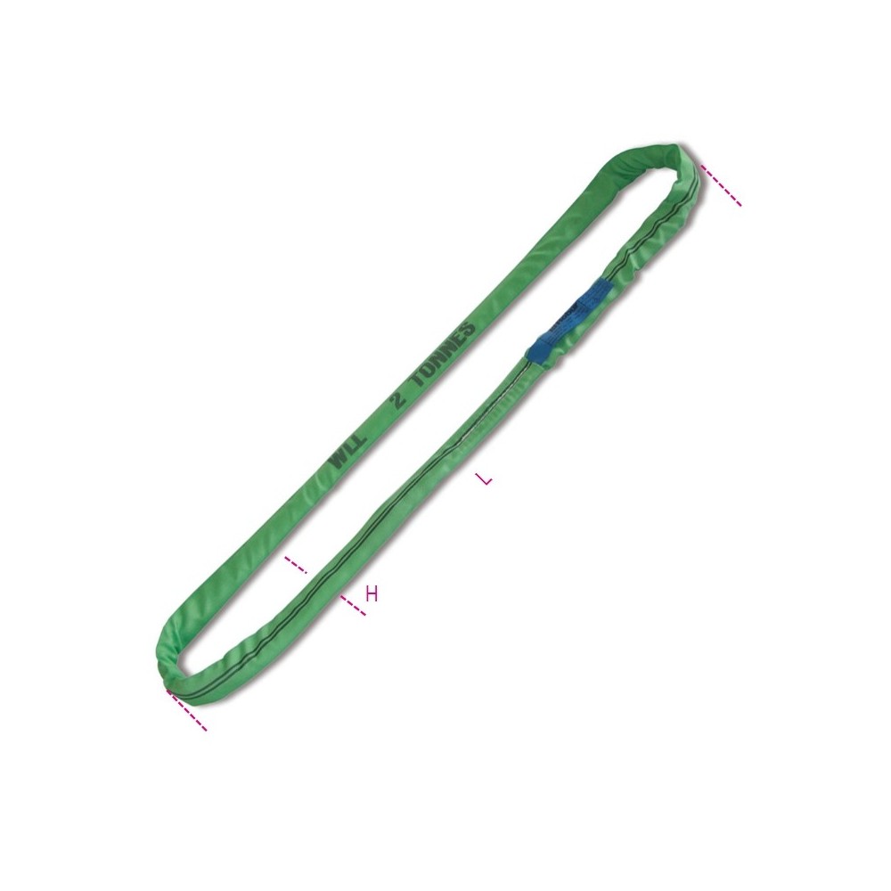 Lifting round slings, green 2t high-tenacity polyester (PES) belt - Beta 8173