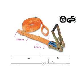Conjuntos de trincaje con 2 ojales cinta en poliéster de alta tenacidad (PES) LC 2000 kg - Beta 8182A