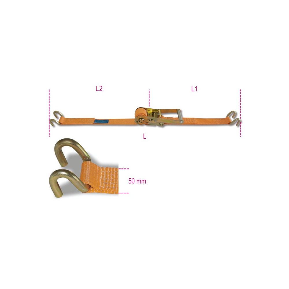 Conjuntos de trincaje de ganchos cerrados, cinta en poliéster de alta tenacidad (PES), LC 1500 kg - Beta 8182TS