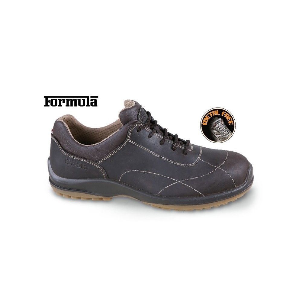 Full-grain leather shoe, "free time" style, waterproof, without toe cap and penetration-proof insole - Beta 7300FT