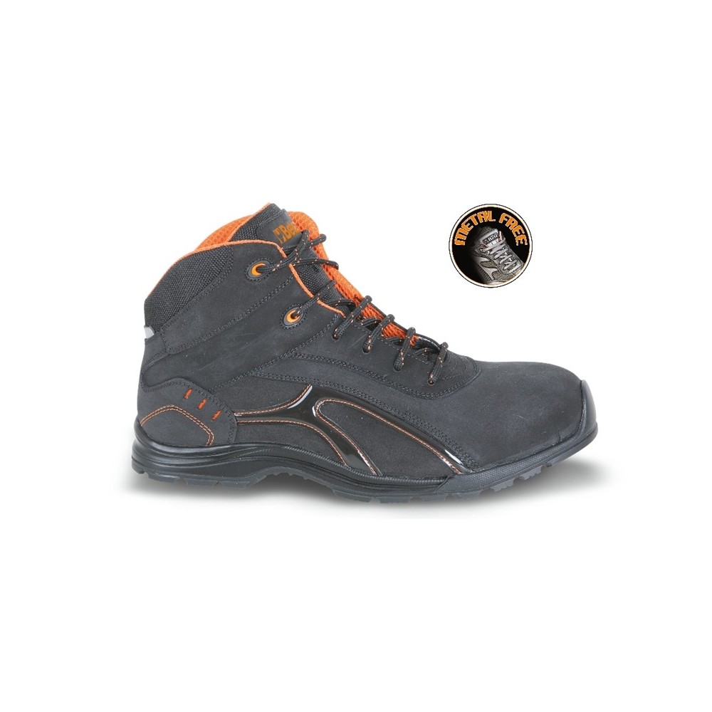 Schnür-Stiefel aus Spaltleder im Nubuck-Look, wasserdicht,  mit Gummilaufsohle und weichem PU-Ring - Beta 7350RP