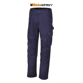Spodnie robocze, materiał T/C, 245 g/m2, z wstawkami elastycznymi w talii po bokach, niebieskie - Beta 7840BL