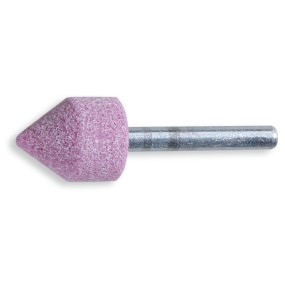 Mole abrasive con gambo Granuli abrasivi di corindone rosa con legante ceramico Forma cilindro piramidale - BetaABRASIVES 11121