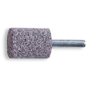 Mole abrasive con gambo Granuli abrasivi di corindone grigio/rosa con legante ceramico Forma cilindrica - BetaABRASIVES 11141