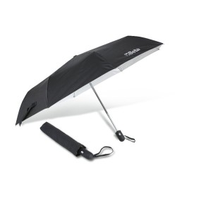 Umbrella, made of nylon T210, 3-section aluminium frame, black, automatic open/close mechanism - Beta 9521