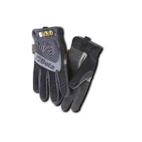 Work gloves, with stretch-elastic cuffs, reinforced thumbs and index fingers, made from touchscreen capable synthetic leather